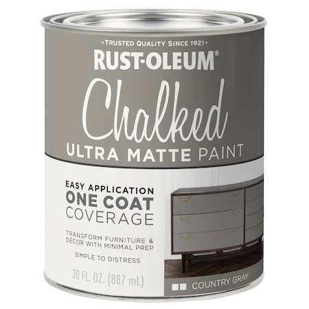 Rust-Oleum Chalked Paint, Matte, Country Gray, 1 qt 285141